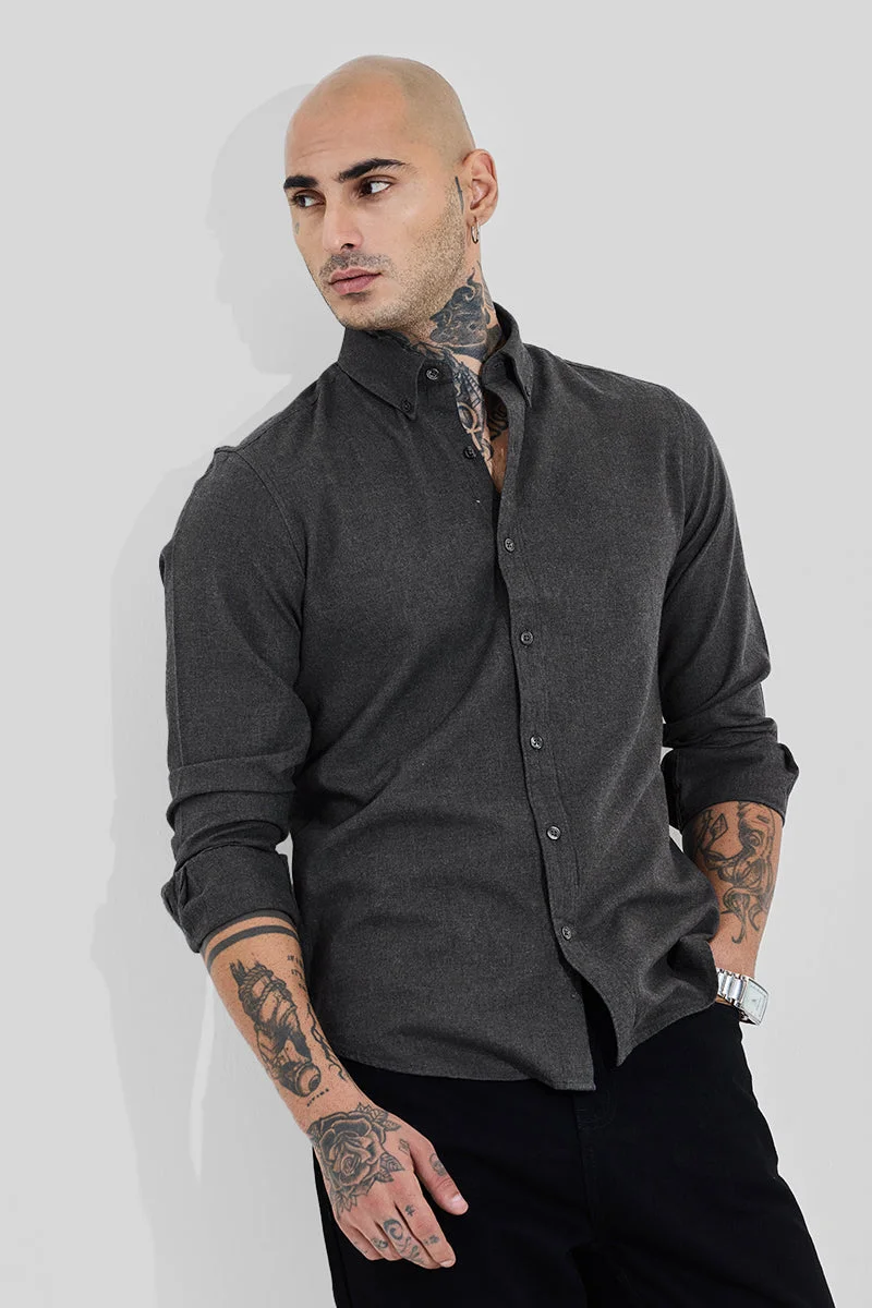 سنيتش Charcoal Grey Slim Fit Shirt